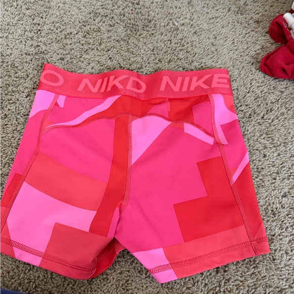 Nike Pro Pink and Red Dri-FIT Shorts - Picture 2 of 3